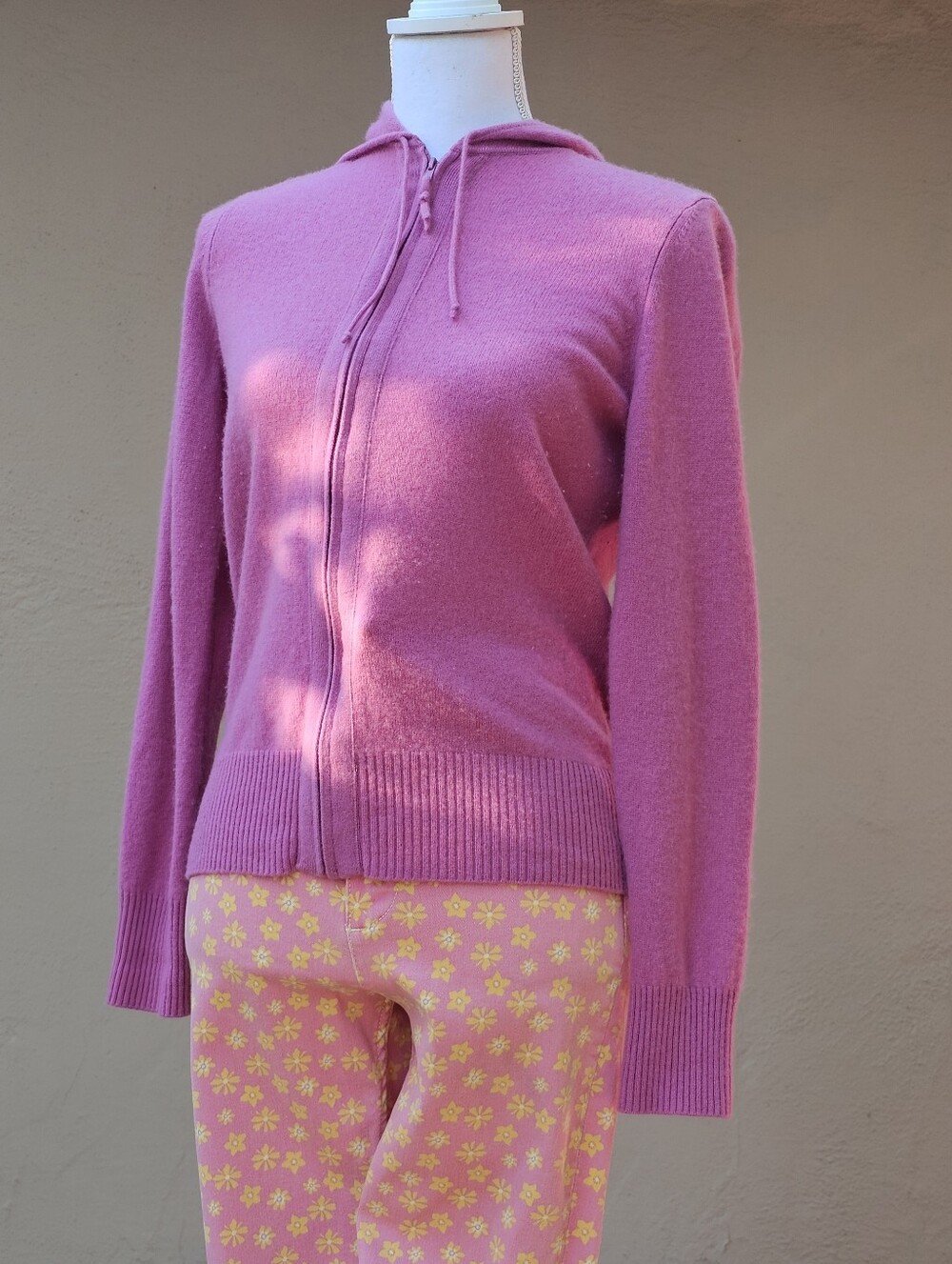 Charter Club 2 Ply Cashmere Zip Up Sweater In Pink Berry Sz Small - Picture 2 of 5